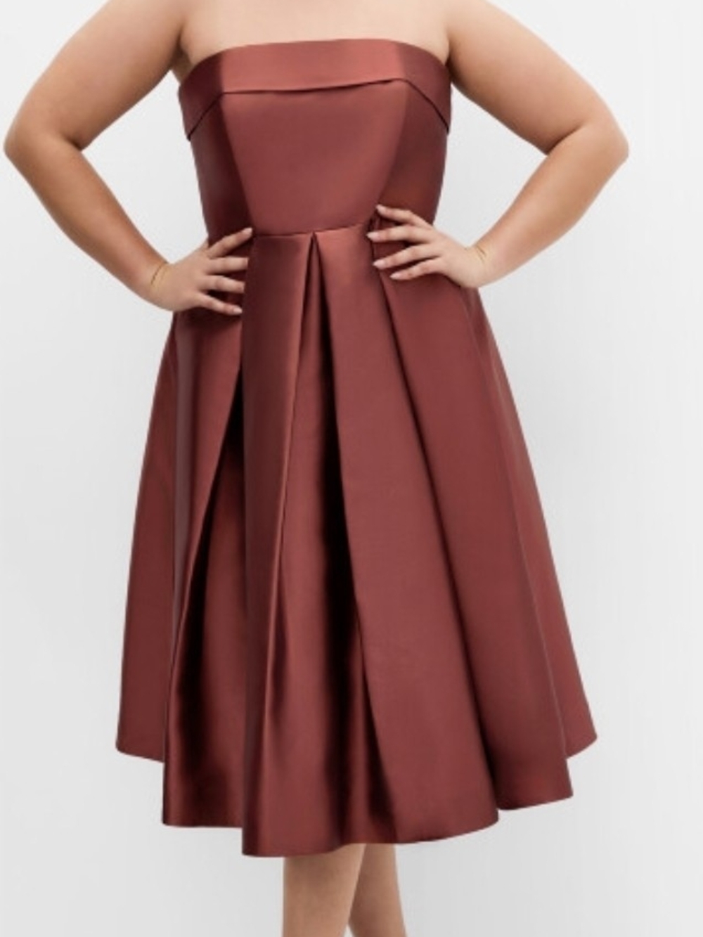 NWT -City CHIC Tiffany Strapless Midi Dress - sable